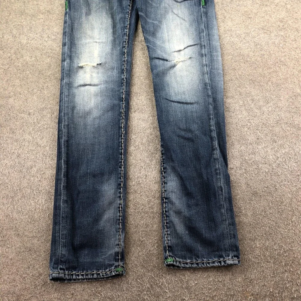 True Religion Geno Jeans Mens 28x33 Blue Medium Wash Relaxed Slim Straight Denim